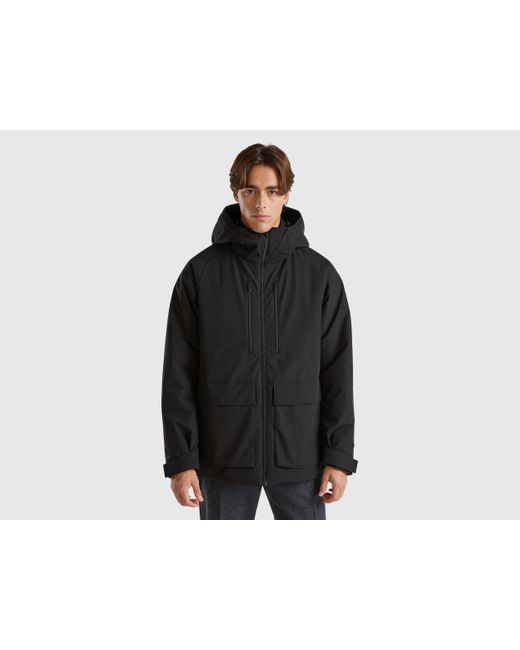 Benetton Black Benetton, Padded Short Parka for men