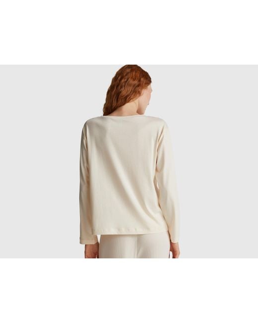 Benetton, Maglia Con Stampa Santoro Gorjuss, Taglia, Bianco Panna, Donna di Benetton in Black