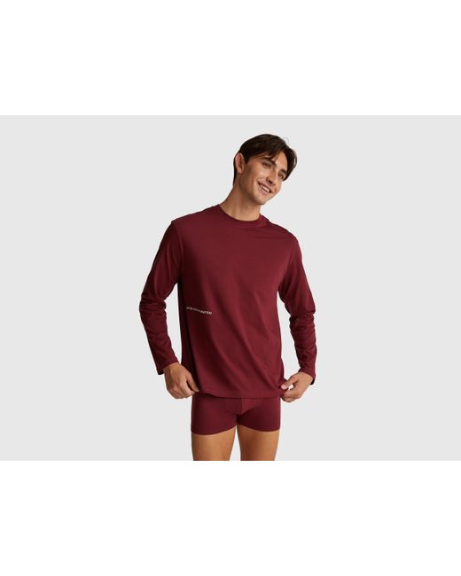 Benetton Benetton, T-Shirt Mit Logo-Print, Größe, Bordeaux, Herren in Red für Herren