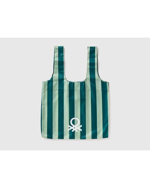 Benetton, Bolsa De Mano De Rayas Verdes, Talla, Verde, Mujer Benetton de color Green