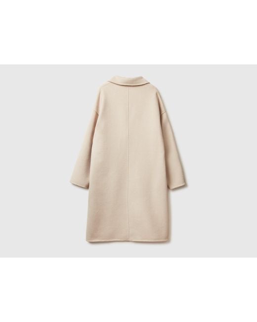 Benetton, Abrigo Midi De Mezcla De Lana, Talla, Mujer Benetton de color Black
