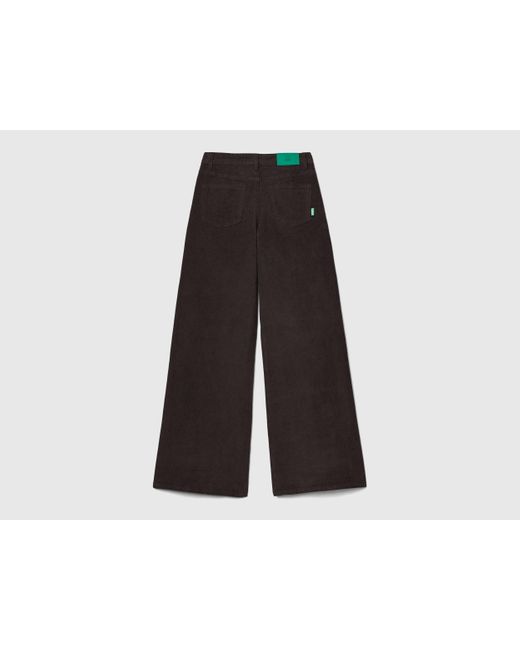 Benetton Black Benetton, Wide Fit Velvet Trousers