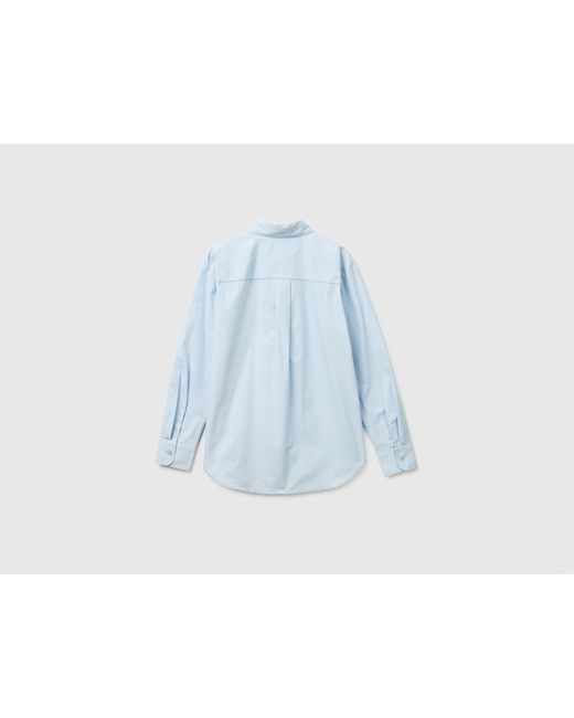 Benetton Blue Benetton, Relaxed Fit Cotton Shirt