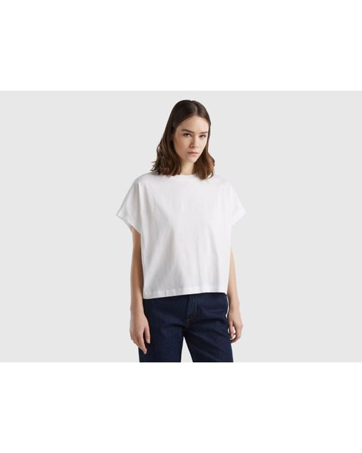 Benetton White Kimono Sleeve T-shirt