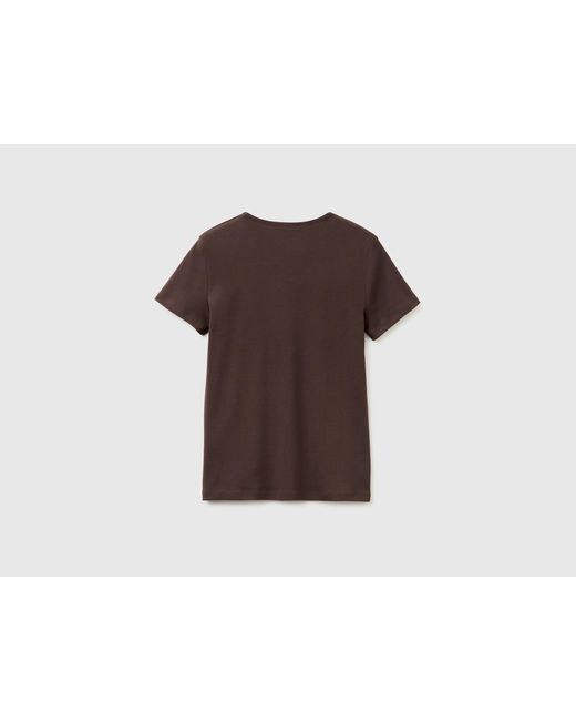 Benetton Black Benetton, Slim Fit T-Shirt With V-Neck