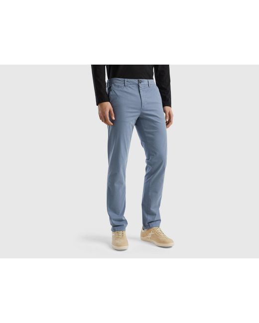 Benetton Black Air Force Blue Slim Fit Chinos for men