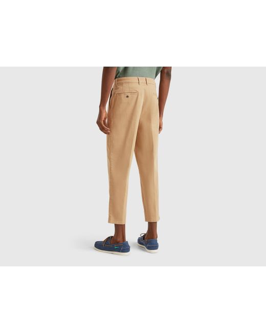 Benetton, Chinos De Algodón Elástico, Hombre Benetton de hombre de color Black