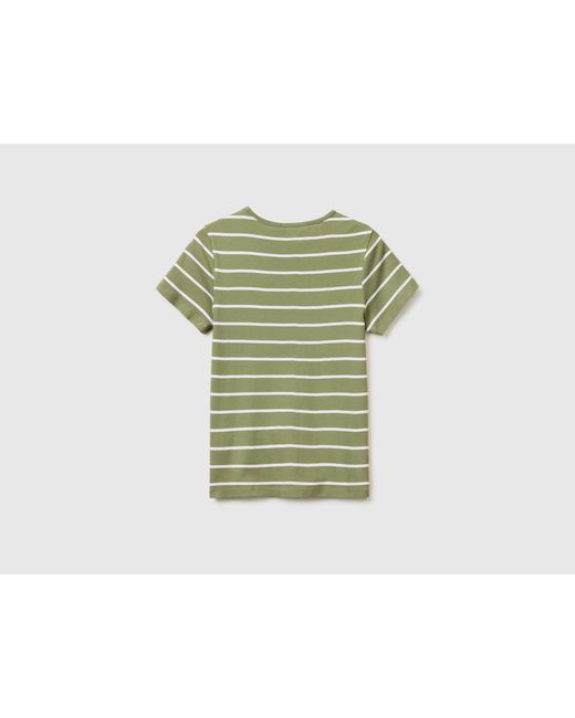 Benetton Green Benetton, Crew Neck Striped T-Shirt
