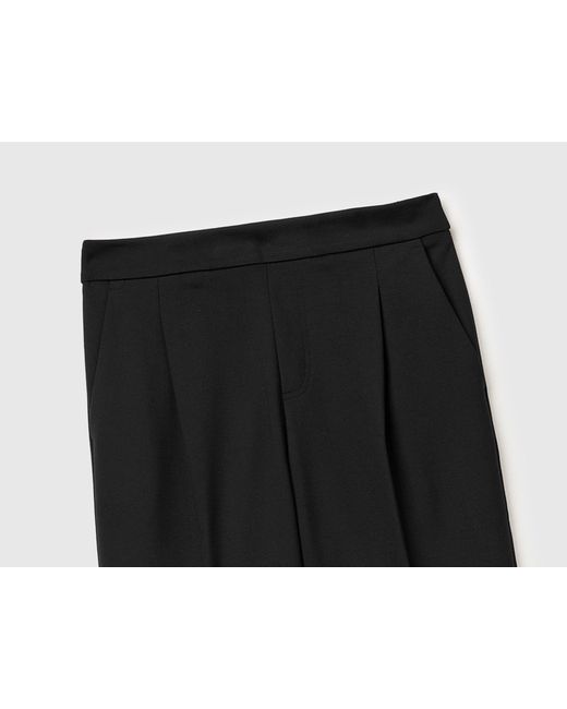 Benetton Black Benetton, Regular Fit Trousers With Crease