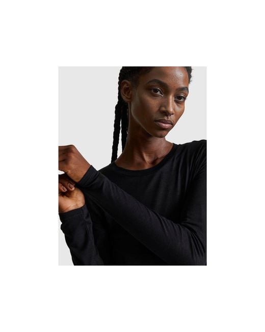 Benetton, Camiseta En Mezcla De Viscosa Y Cachemira, Talla, Negro, Mujer Benetton de color Black