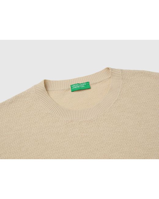 Benetton Natural Benetton, Sleeveless Linen Blend Sweater
