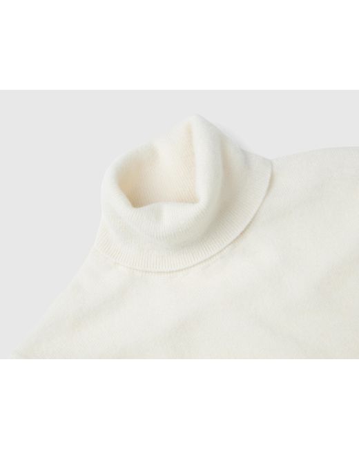 Benetton White Benetton, Cream Turtleneck