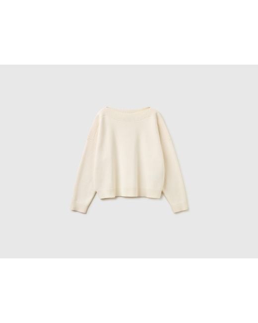 Benetton Black Benetton, Boxy Fit Jacquard Sweater