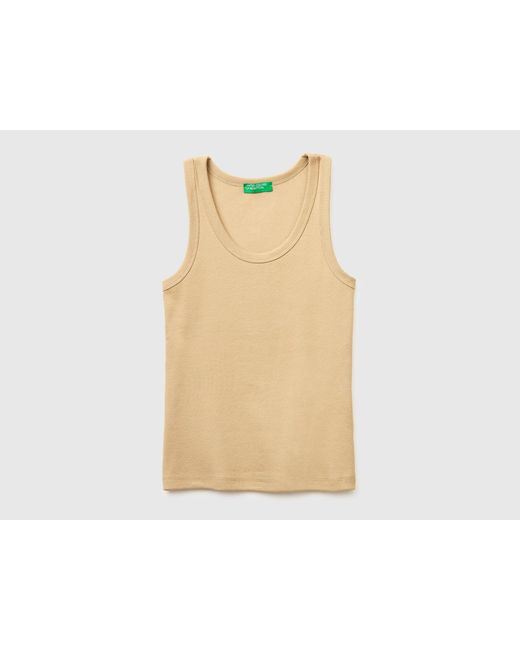 Benetton Black Benetton, Wide-Neck Ribbed Tank Top