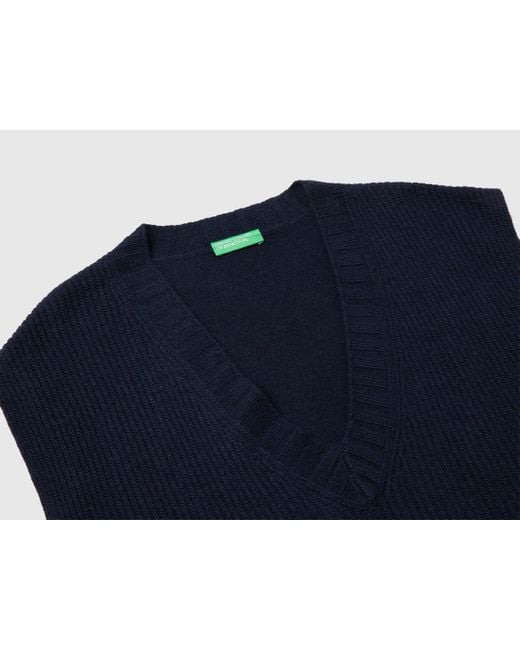 Benetton, Gilet Con Scollo A V di Benetton in Blue