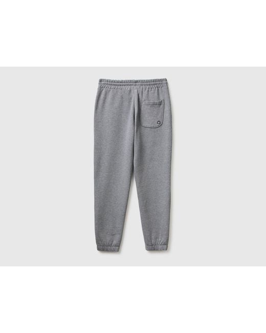 Benetton, Pantalones Deportivos De Mezcla De Algodón, Talla, Gris Oscuro, Hombre Benetton de hombre de color Gray