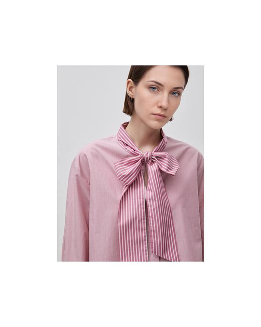 Benetton Black Benetton, Striped Crop Shirt With Bow