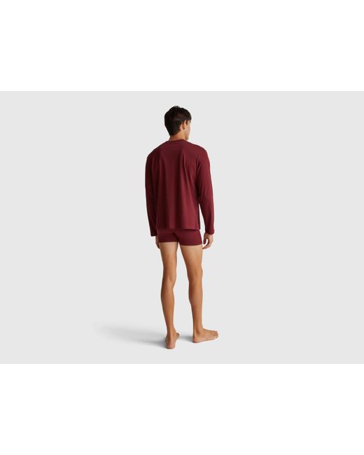 Benetton Benetton, T-Shirt Mit Logo-Print, Größe, Bordeaux, Herren in Red für Herren