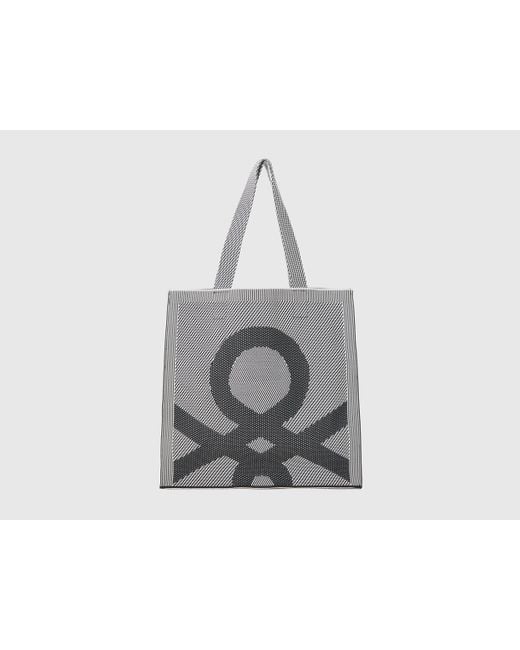 Benetton Black And White Reversible Tote Bag