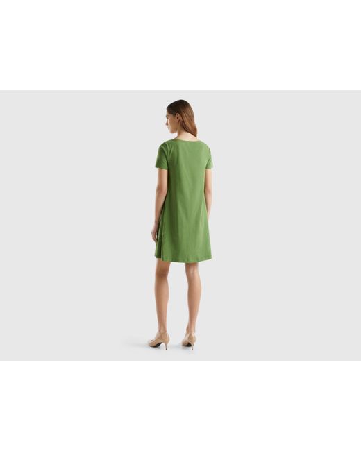 Benetton Green Short Flared Dress