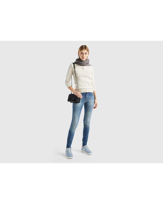 Jeans Push Up Skinny Fit di Benetton in Blue