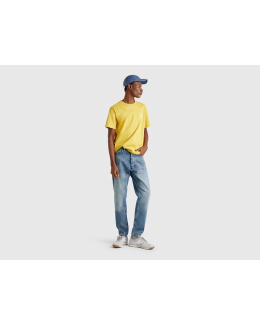 Benetton, Vaqueros De Corte Regular, Azul, Hombre Benetton de hombre de color Blue