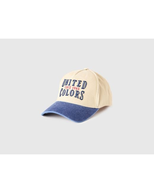 Benetton Black Benetton, Baseball Cap With Embroidery for men