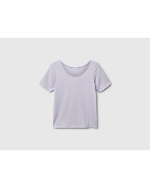 Benetton, T-Shirt Réversible Coupe Slim, Taille, Lilas, Femme Benetton en coloris Black