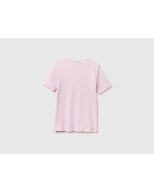Benetton Black Benetton, Short Sleeve T-Shirt With Glitter Logo