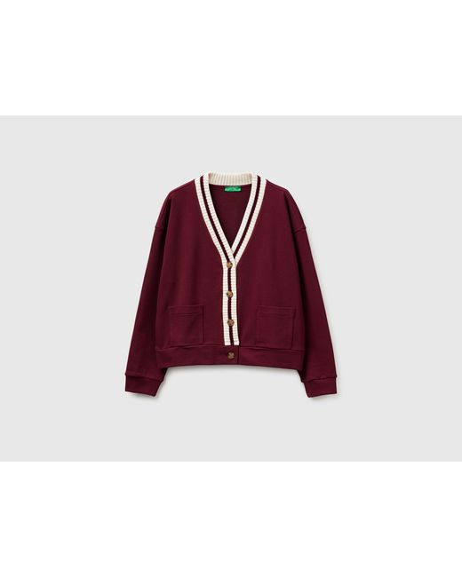 Benetton Red Benetton, Sweatshirt Cardigan With Buttons