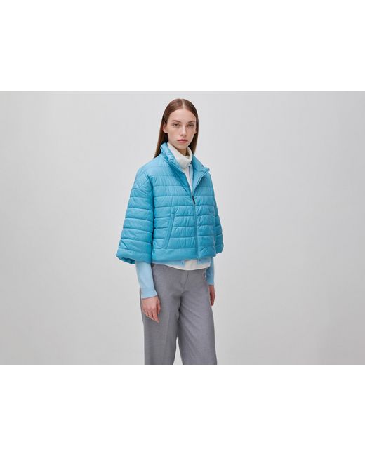 Benetton Blue Benetton, Lightweight Padded Jacket With 3/4 Sleeves