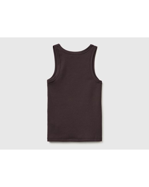 Benetton Black Benetton, Wide-Neck Ribbed Tank Top