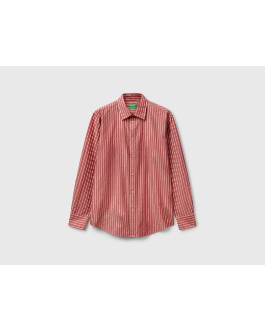 Benetton, Camicia A Righe Regular Fit, Taglia, Rosso, Uomo di Benetton in Red da Uomo