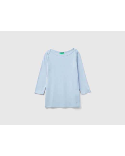 Camiseta De 100 % Algodón Con Escote Barco Benetton de color Blue