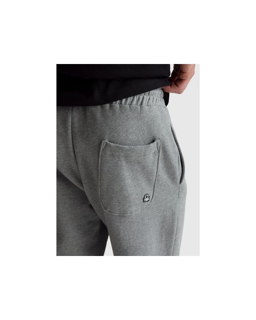 Benetton, Pantalones Deportivos De Mezcla De Algodón, Talla, Gris Oscuro, Hombre Benetton de hombre de color Gray
