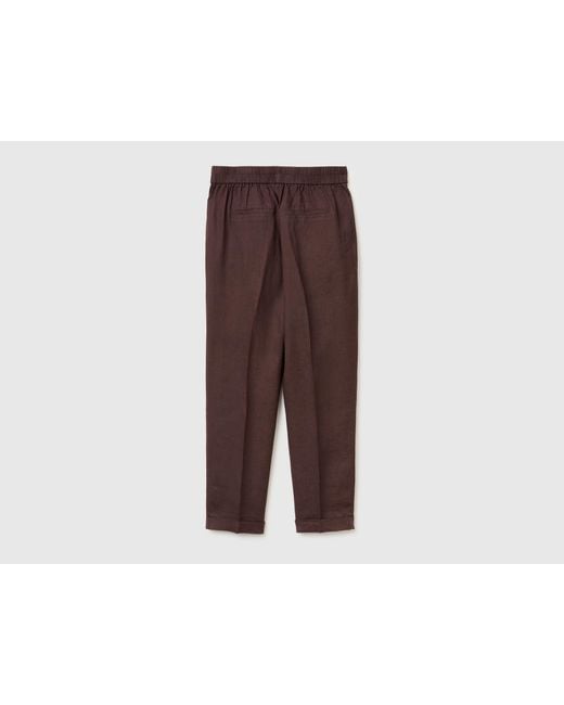 Benetton Black Benetton, 100% Linen Cigarette Trousers