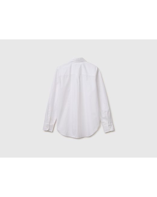 Benetton White Benetton, Relaxed Fit Cotton Shirt