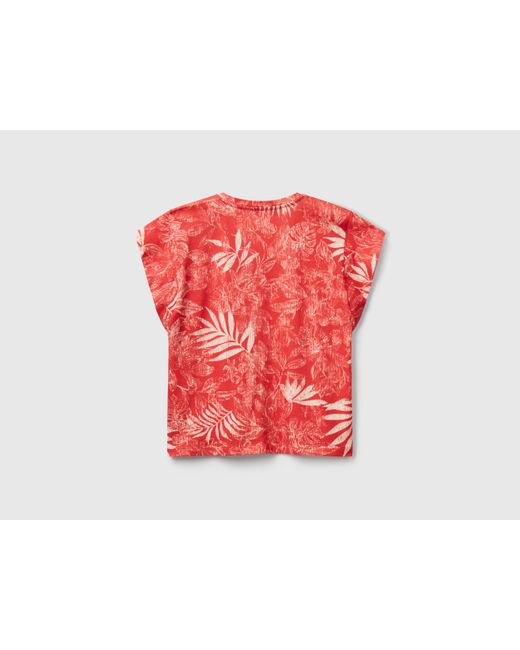 Benetton Red Benetton, T-Shirt With Floral Print