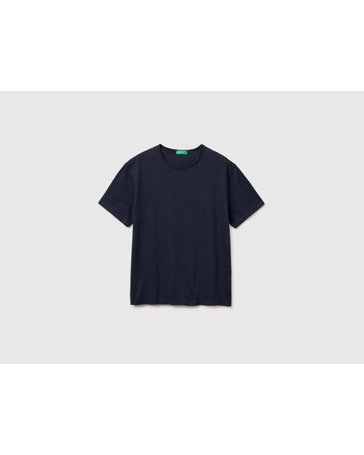 Benetton Blue Benetton, Slub Cotton T-Shirt for men