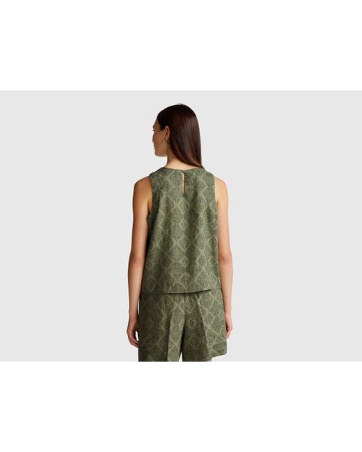 Benetton Green Benetton, Printed Top