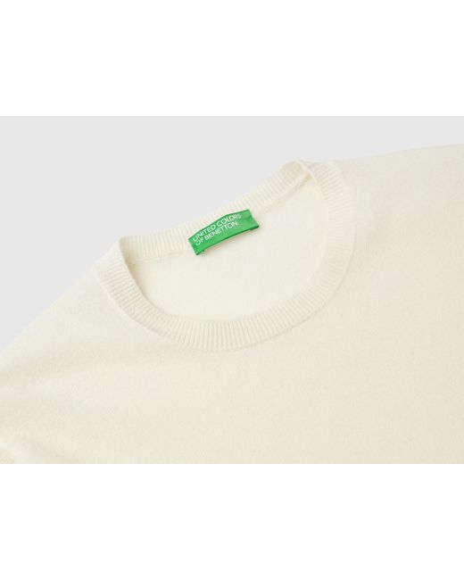 Benetton Black Benetton, Cream Crew Neck Sweater