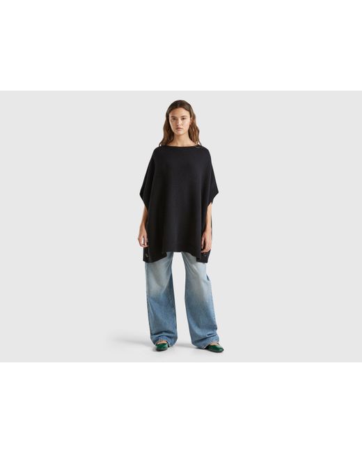 Benetton Black Benetton, Cape With Boat Neck