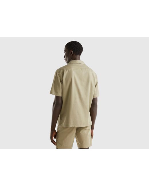 Camisa En Mezcla De Algodón Y Modal® Benetton de hombre de color Natural