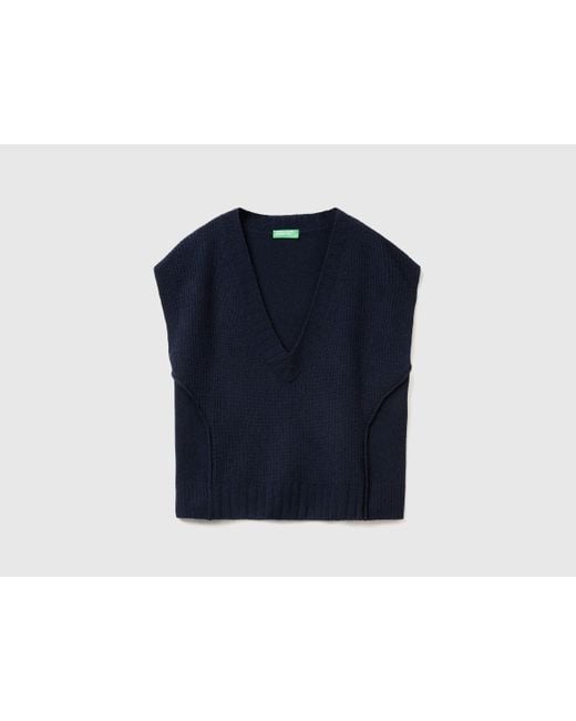 Benetton, Gilet Con Scollo A V di Benetton in Blue