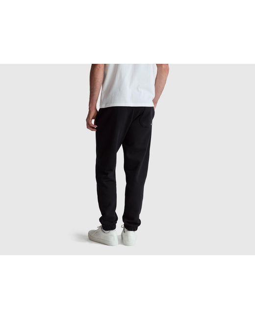 Benetton, Pantalones Deportivos De Mezcla De Algodón, Talla, Negro, Hombre Benetton de hombre de color Black