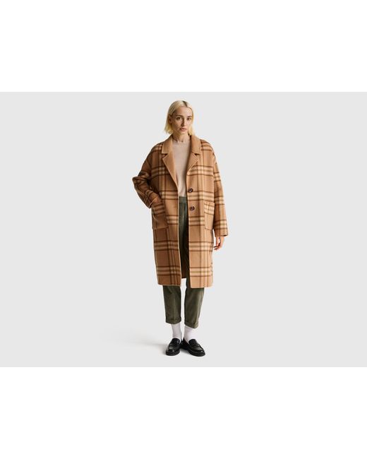Benetton Black Benetton, Reversible Wool Blend Coat