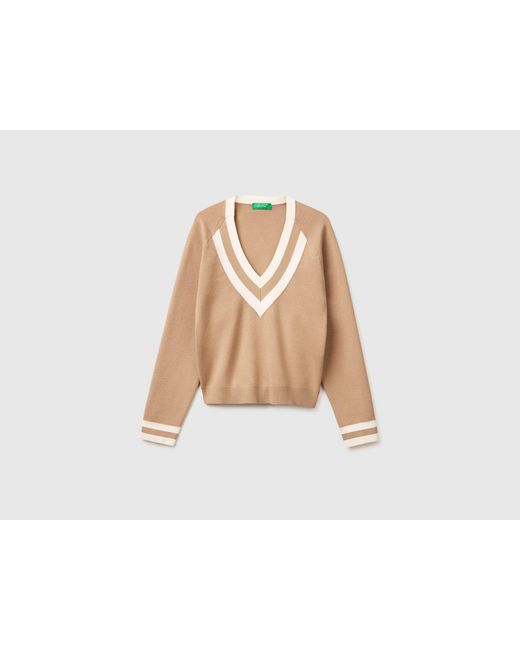 Benetton Black Benetton, Boxy Fit V-Neck Sweater