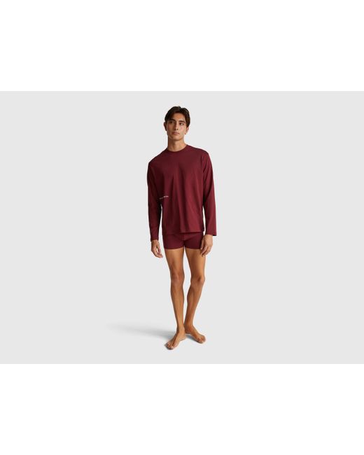 Benetton Benetton, T-Shirt Mit Logo-Print, Größe, Bordeaux, Herren in Red für Herren