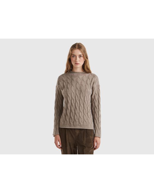 Benetton Brown Benetton, Cable Knit Sweater