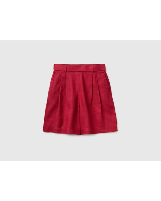 Benetton Red Benetton, Pure Linen Bermuda Shorts